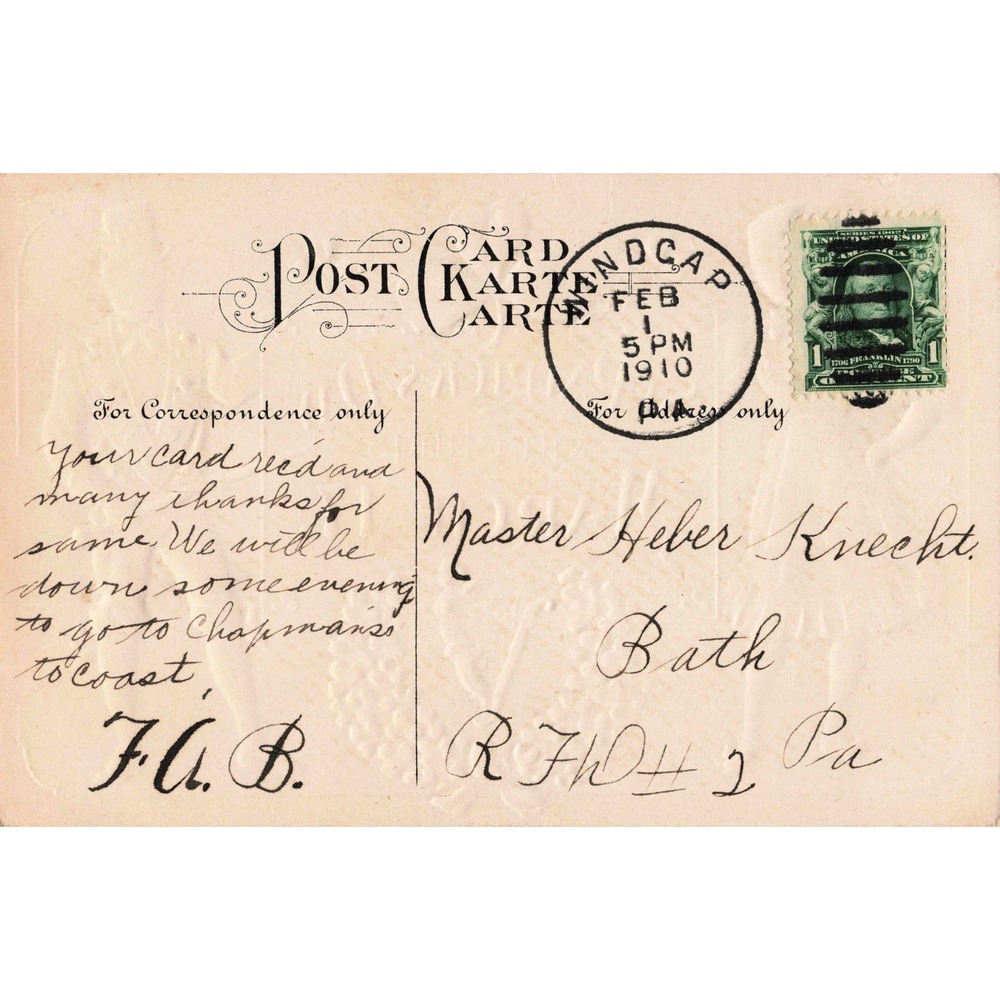 St Patricks Day Postcard Irish Couple Shamrocks Harp 1910 Embossed Antique - Picture 2 of 2